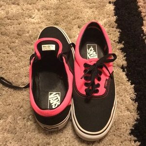 Pink and black Vans unisex men’s 7.5 women’s 9